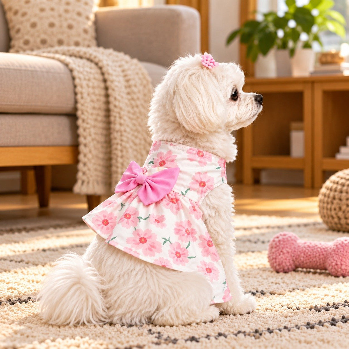 Pink Floral Cat Dress