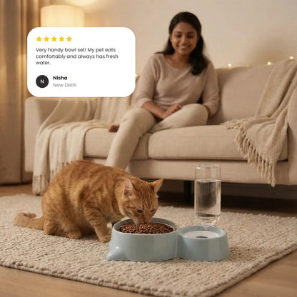 2 in 1 Pet Bowl Bottle and Cat Food Feeder
