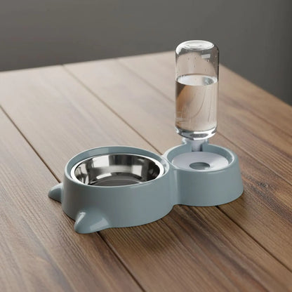 2 in 1 Pet Bowl Bottle and Cat Food Feeder