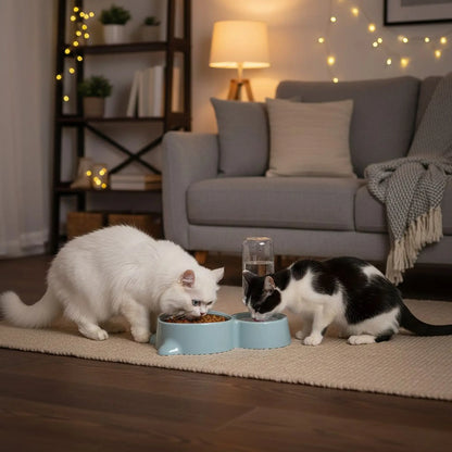 2 in 1 Pet Bowl Bottle and Cat Food Feeder