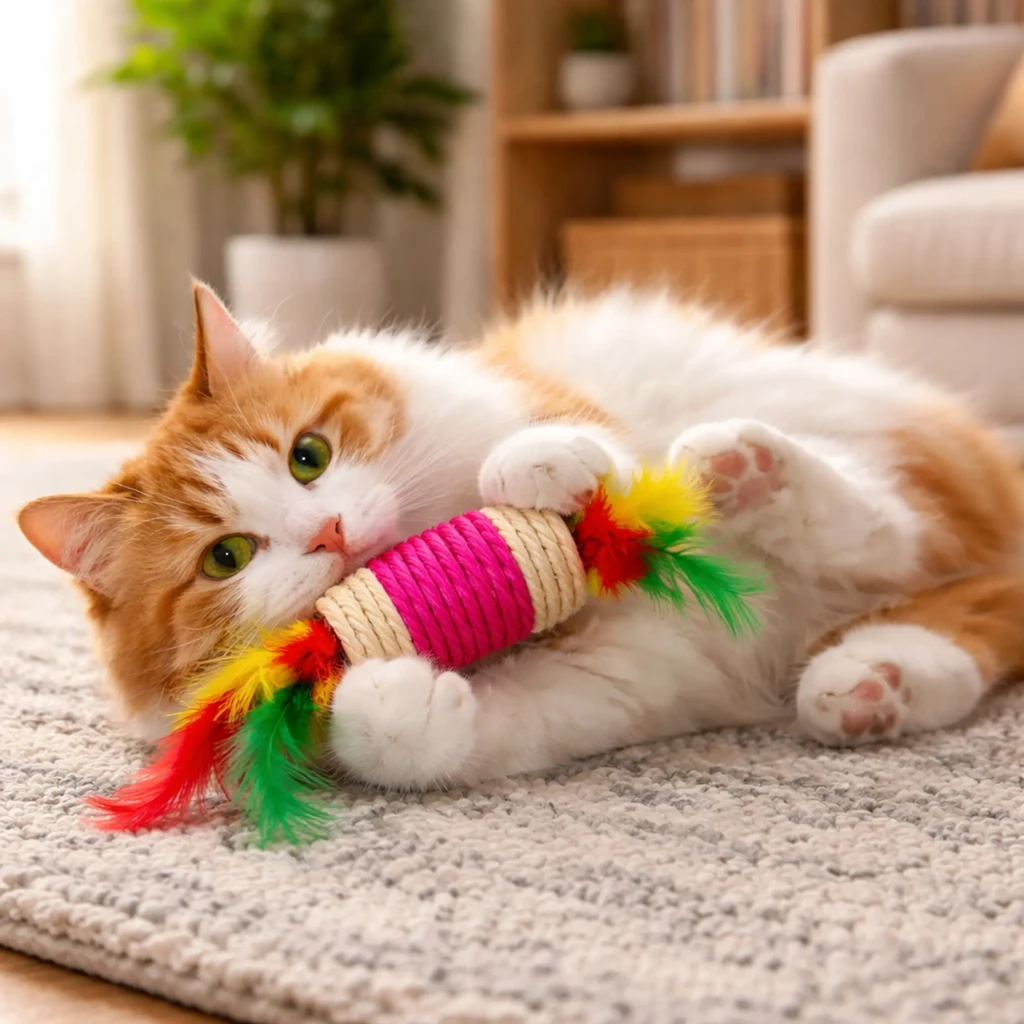 Cylinder Feathered Toy 04