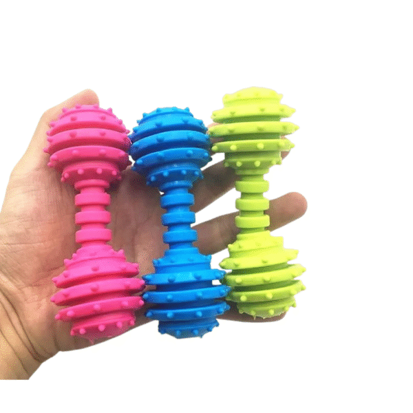 Rubber Dumbell Bell Toy - Image 4