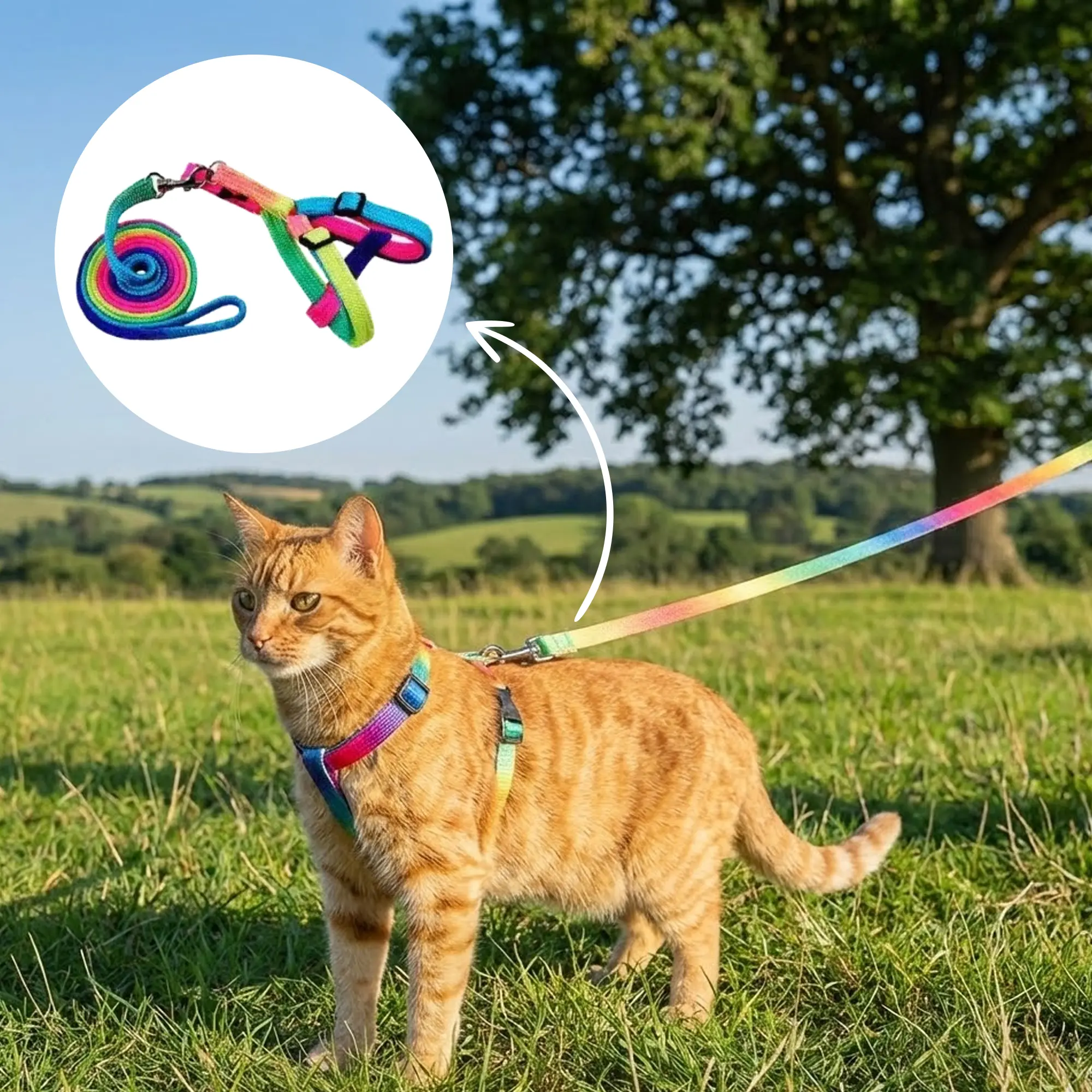 Rainbow Harness & Leash 02