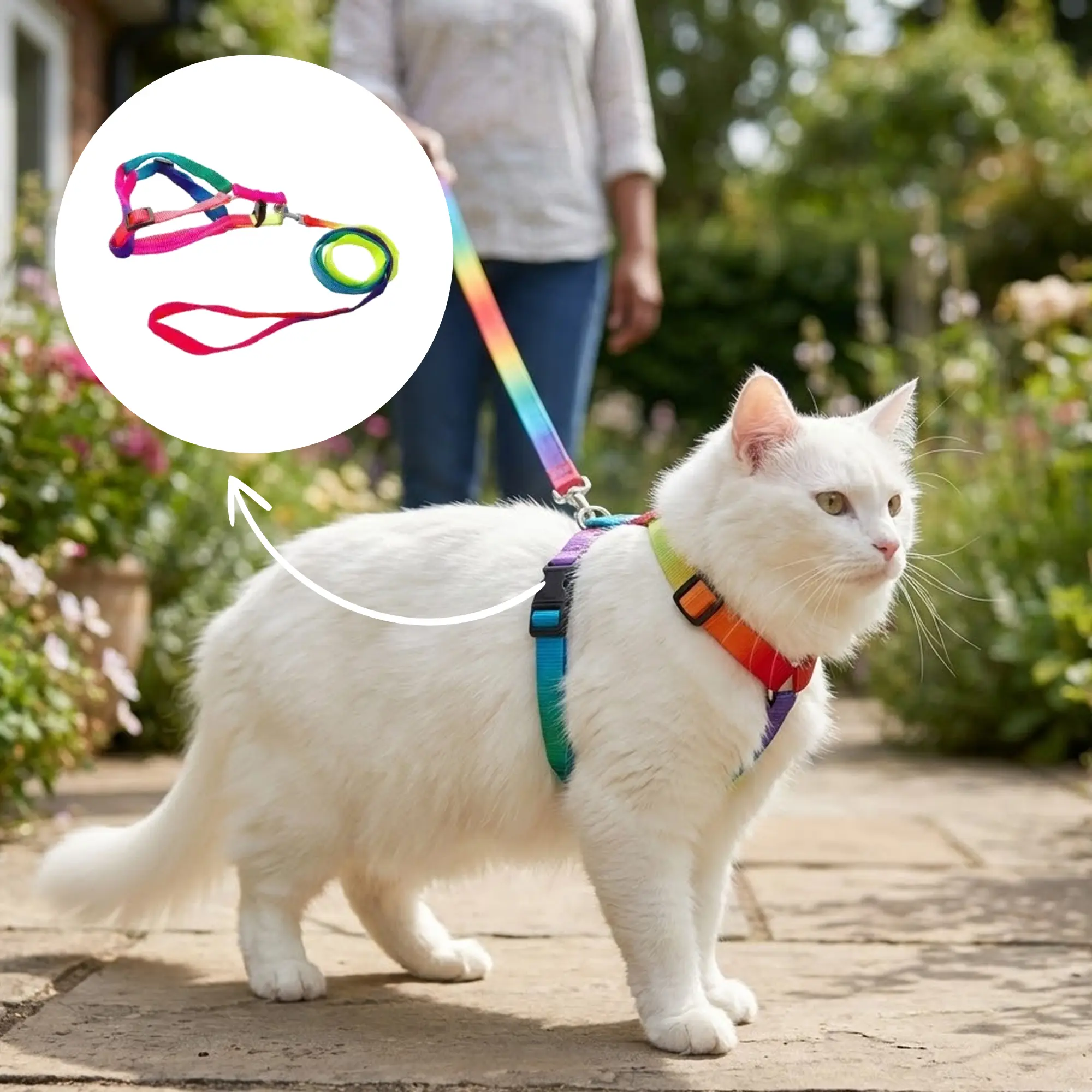 Rainbow Harness & Leash 04